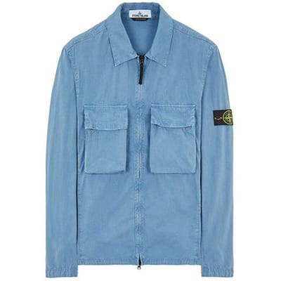 Stone Island Dubbele Zak Gewassen Lange Mouwen Jas Heren jassen Suiker-Grijs 7615114WN-V0146 XXL gray