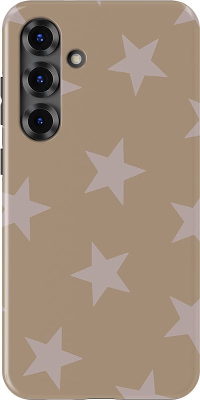 DripCase Hoesje Samsung Galaxy S25 Plus | Sterren Design | Magnetisch Opladen | 2-in-1 Ontwerp | Stars Backcover Mocha Blush