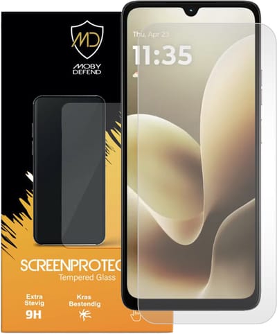 MobyDefend Screenprotector - Geschikt voor Motorola Moto G06 Power - Case-Friendly Screensaver - Gehard Glas