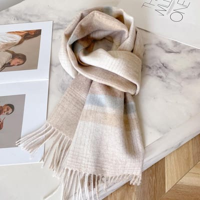 69 Kleuren Wol Dames Sjaal Luxe Kasjmier Winter Deken Wraps Casual Geruite Print Pashmina Bufanda Poncho Stola's Echarpe 32x180cm gray