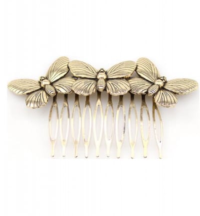 Haarschuif met goudkleurige vlinders - Charme Bijoux