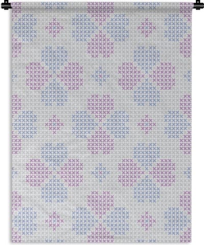 Wandkleed - Wanddoek - Klaver - Patronen - Paars - 150x200 cm - Wandtapijt