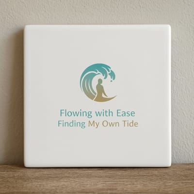 Inspirerende Zen Decoratieve Keramische Tegel 15x15 cm – “Flowing with Ease, Finding My Own Tide” Mindfulness Wanddecoratie