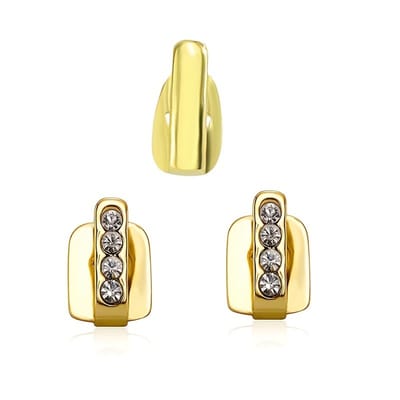 Tandaccessoires - 3-delige set - Hip Hop diamanten sieradenset voor één tand - Ingelegd met imitatiekristallen - Unisex - Universele maat - Sprankelend en stijlvol - Geschikt voor feestjes en dagelijks gebruik - Goud