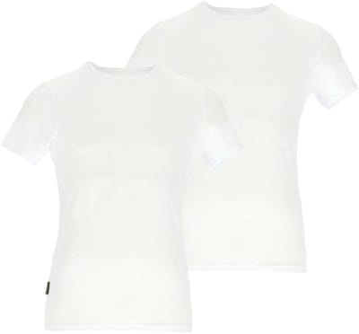 Basset - Heren T-Shirt Ronde Hals Bamboo - 2-Pack - Maat S - Wit