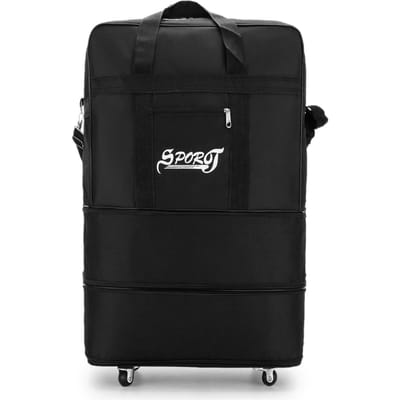 Valise pliable extensible, sac de voyage pliable à roulettes pour hommes et femmes S black