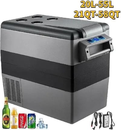 Auto Koelbox - Koelbox 12V - Koelbox Elektrisch - Autokoelkast - Auto Koelbox 12V - 20 Liter - Tot 48 Blikjes - Met App en Cup Holders