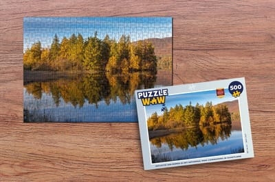 Puzzel Reflectie van bomen in het Nationaal park Cairngorms in Schotland - Legpuzzel - Puzzel 500 stukjes