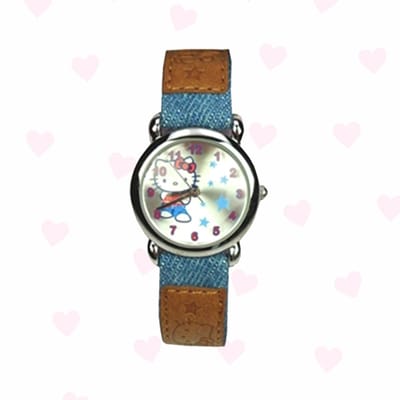 Hello Kitty - Horloge - Textiel - 25 mm - Blauw