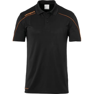 Uhlsport Stream 22 Polo Kinderen - Zwart / Fluo Oranje | Maat: 140