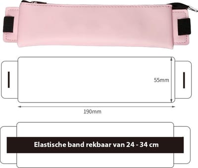 Ainy - Pen etui voor tablet roze - Geschikt voor Apple Pencil 1/2 - Universeel - Elastisch voor 24 - 34 cm
