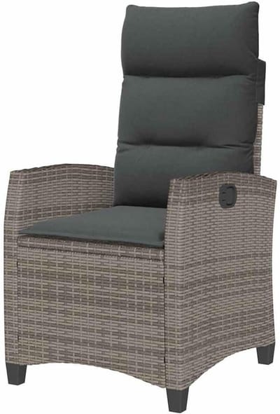 Verstelbare Tuinstoel - Terrasstoel Comfortstoel - Buiten Ontspannen - Inklapbare Bijzettafel - 65 x 58 x 94 cm - Grijs