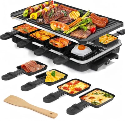 SNJY® Gourmetstel - Gourmetplaat - Gourmet Elektrisch - 1300 W - Zwart