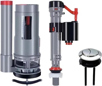 Toilet Vul- en Spoelklep - Reparatieset Tank - Toilet Reparatie - Dubbele Spoelknop - 20-28 cm - Wit