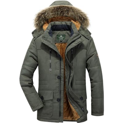 Heren Middellange Katoenen Jas Herfst en Winter Plus Size Fluweel Verdikte Katoenen Jas 7XL