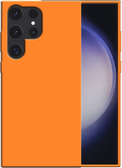 Smartphonica Siliconen hoesje voor Samsung Galaxy S23 Ultra case met zachte binnenkant - Oranje geschikt voor Samsung Galaxy S23 Ultra