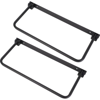 2 Set Opvouwbaar RV Schoenenrek Aluminiumlegering Ruimtebesparend Wandmontage Schoenenorganizer Plank voor Hotel Woonkamer Zwart zwart
