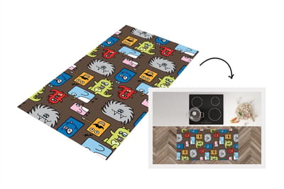 Keukenloper - Loper keuken - Patronen - Monster - Dieren - 120x60 cm - Keukenloper vinyl