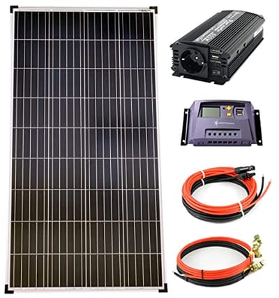 Complete set 1x130 Watt Poly zonnepaneel NM 600 W spanningsomvormer 10A laadregelaar geel fotovoltaïsche eilandinstallatie