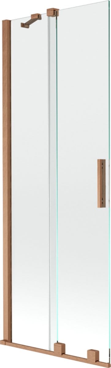 Mexen Velar badscherm 2-delige schuif 75 x 150 , transparant, geborsteld koper - 896-075-000-01-65