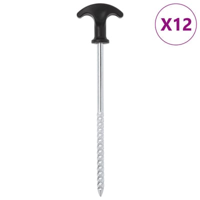 vidaXL - Tentharingen - 12 - st - Ø7 - mm - 20 - cm - gegalvaniseerd - staal
