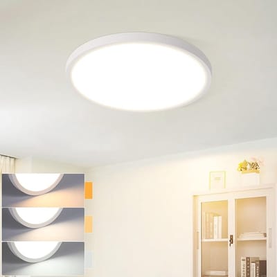 NETTLIFE Plafondlamp LED - Wit - 3000-6500K Dimbaar - rond - 18 cm Platte Plafondlamp - voor Slaapkamer | Badkamer | Woonkamer | Keuken - 15 W