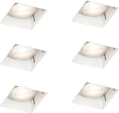 QAZQA oneon 6 - Moderne Inbouwspot - 6 stuks - L 11.9 cm - Wit -