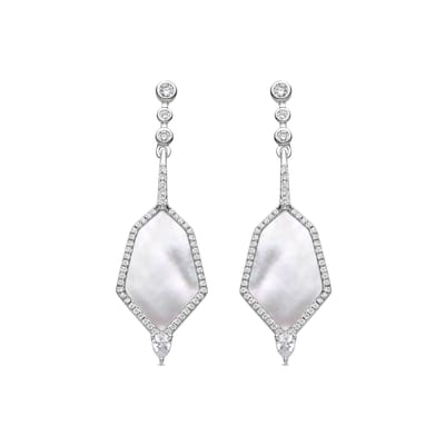Luxenter Oorbellen van 925 sterling zilver met glanzende zirkonia en rhodiumafwerking - Faios