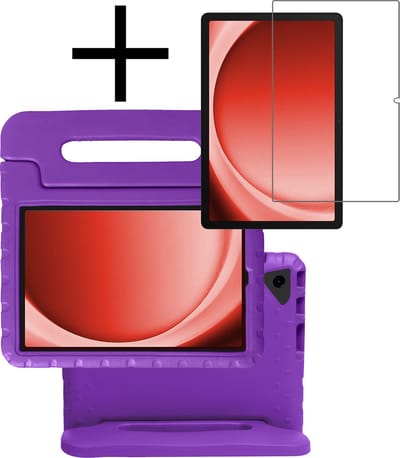 Hoes - Geschikt voor Samsung Galaxy Tab A9 Plus - Met Screenprotector - Kinderhoes Shockproof Bumper - Kidsproof Case - Tablet Hoesje - Kinder Cover - Paars