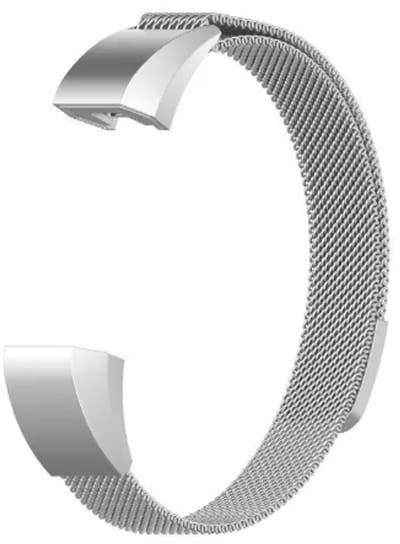 Scoby - Horlogebandje - Smartwatch Band - Geschikt voor FitBit Alta - Magneetsluiting - Zilver - Maat S