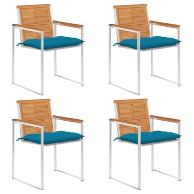 vidaXL - Tuinstoelen - 4 - st - met - kussens - massief - acaciahout