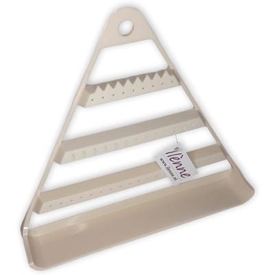 Ilènne - Oorbellenrekje - Driehoek Crème wit 29x5,3x25,5 cm - kunststof