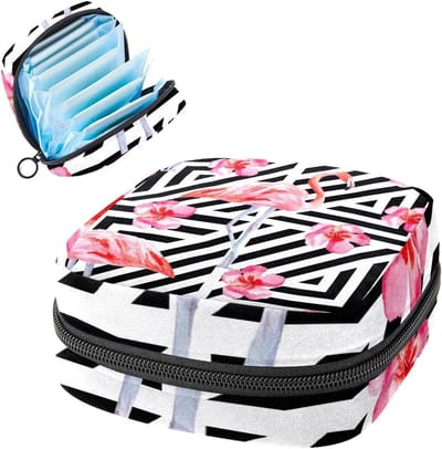 Opbergtas Maandverband - Menstruatiekit Tas - Privacy Beschermen - Zacht Vlokdoek Materiaal - 12 x 17 x 17 cm