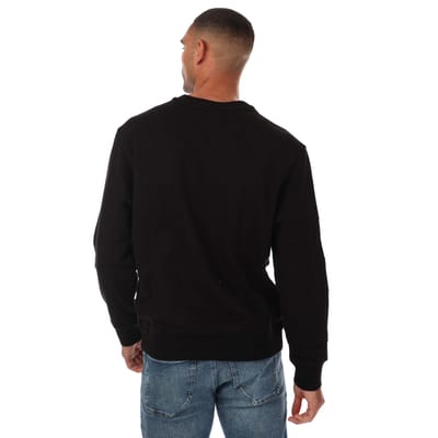 Heren Calvin Klein Jeans Relaxed Katoenen Terry Sweatshirt in Zwart