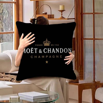 Merk M-Moet C-Chandon luxe Kussensloop toon Cadeau Kussenhoes Slaapkamer Huis Bank Stoel Zit Decoratie kussenhoes 30x30cm brown