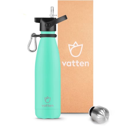 Vatten® Drinkfles RVS - 500 ml - Turquoise - Waterfles - Isoleerfles - Thermosfles - Drinkbus
