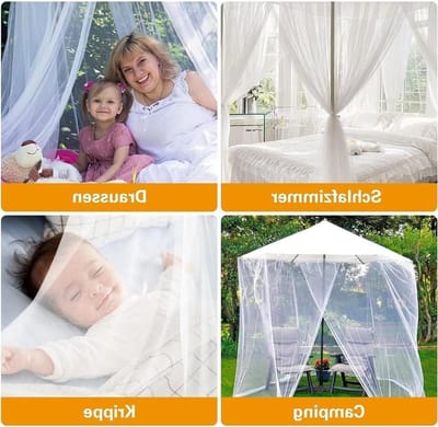Luxe Prinsessen Bed Mosquito Net met Drie Openingen - Ideaal voor Grote Bedden en Bescherming tegen Muggen