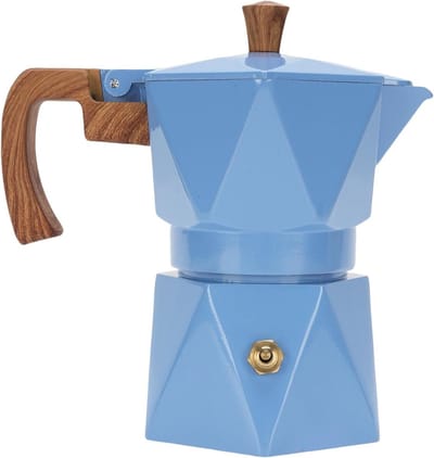 Koffiezetapparaat - Brouwpot - Thuis koffiezetten - Dubbele klep systeem - 2 kopjes - Blauw