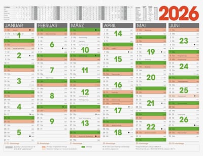 BRUNNEN Tafelkalender 2026 XL