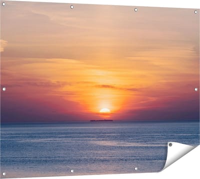 Gards Tuinposter Zonsondergang in de Noordzee - 120x90 cm - Tuindoek - Tuindecoratie - Wanddecoratie buiten - Tuinschilderij