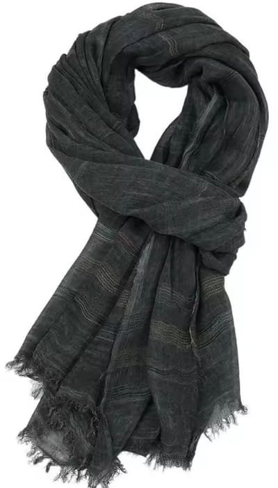 Linnen heren sjaal - Zakelijk en Casual - Mode - Fashion - Zwart