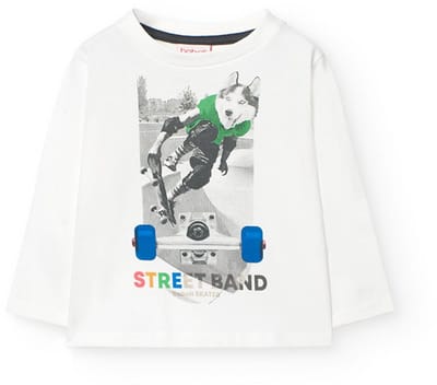 Boboli Knit T-shirt Met Lange Mouwen Wit 12 Months Jongens