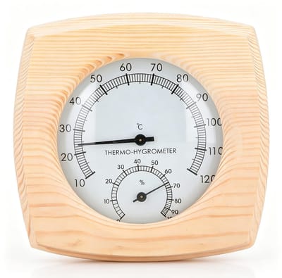 Dailygoods- Sauna Thermometer met Hygrometer - Houten Thermometer - Vochtigheid Meter - Nauwkeurige Weergave - Explosiebestendig - Duurzaam Ontwerp - Saunahygrometer