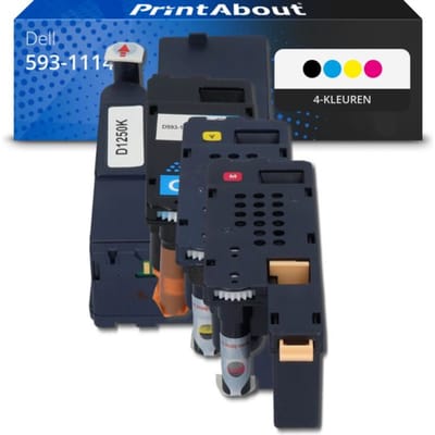 PrintAbout huismerk Toner 593-11140 (810WH) 4-kleuren Multipack Geschikt voor Dell