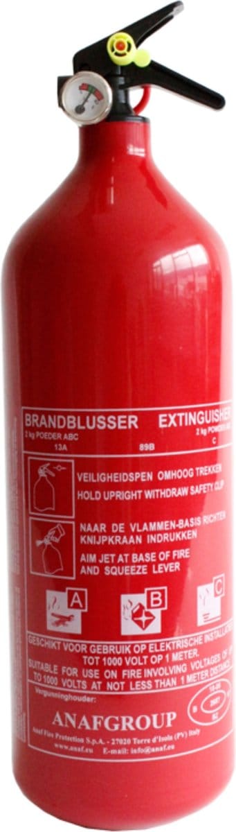 ANAF PS2-Y ABC Poederblusser 2KG + ophangbeugel - brandblusser poeder - Brandblusser - Keuken - Auto - Caravan