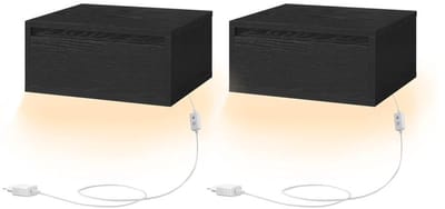 Nancy's Bova Nachtkastje set van 2 - Zwevende - Met verlichting in 3 kleuren - Zwart - ± 40 x 35 x 20 cm