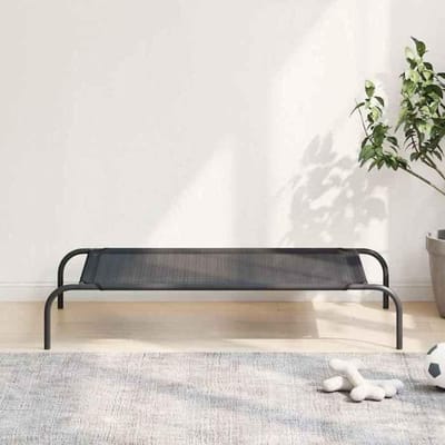 Maison Exclusive - Lit surélevé pour chien Noir L Textilène