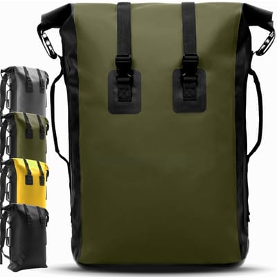 Famanu – Rugzak met roltop - gewatteerde draagriem - multifunctionele fietsrugzak - messenger-rugzak - geschikt voor trekking - vissen en outdoor - waterdicht en duurzaam