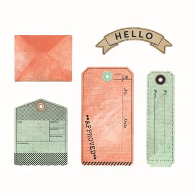 Sizzix Framelits Ponssjabloon en Clear Stamps "Tag It by 49 & Market"