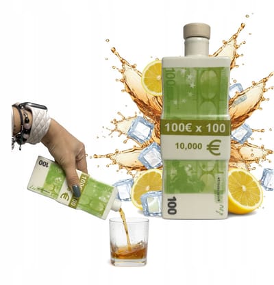Bimberek - Keramische Fles - 100 Euro Bankbiljet - 350ml - Geschenk voor Alcohol